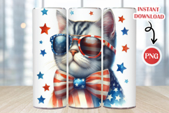 4th Of July Dog Tumbler Warp, Skinny Tumbler Sublimation Product Image 1