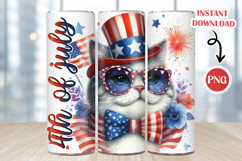 4th of July Cat Tumbler Wrap PNG|Patriotic Skinny Tumbler Product Image 1