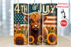 4th Of July Tumbler Sublimation, Skinny Tumbler Warp PNG Product Image 1
