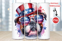4th Of July Dog Tumbler Warp | Skinny Tumbler Sublimation Product Image 1