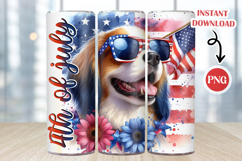 4th Of July Dog Tumbler Warp | Skinny Tumbler Sublimation Product Image 1