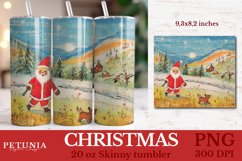Christmas sublimation Tumbler wrap design being used as a skinny tumbler wrap sublimation