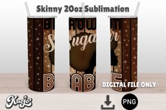 Brown Sugar Babe Melanin Shades 20oz Tumbler Sublimation PNG Product Image 1