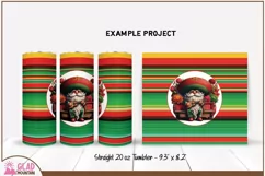 Serape Cinco De Mayo 20 oz tumbler wrap, Skinny Tumbler Wrap Product Image 2