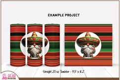 Serape Cinco De Mayo 20 oz tumbler wrap, Skinny Tumbler Wrap Product Image 2