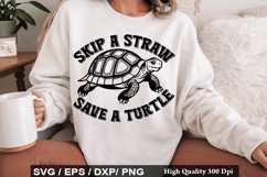 Skip A Straw Save A Turtle - Turtles SVG Design Product Image 1