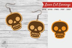 Skleton Laser Cut Earrings SVG Product Image 1