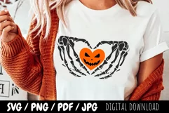 Skeleton Hands Heart SVG PNG / Halloween Shirt svg Product Image 4
