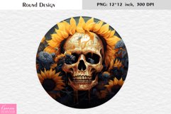 Floral Skull|Flower Halloween Round Design Product Image 1