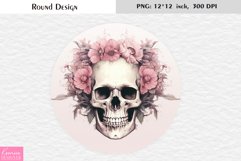 Floral Skull|Flower Halloween Round Design Product Image 1