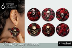 Skull 3D Earrings Sublimation Halloween Round Earrings