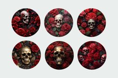 Skull 3D Earrings Sublimation Halloween Round Earrings