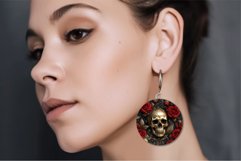 Skull 3D Earrings Sublimation Halloween Round Earrings