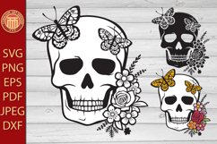 Skull and Butterfly - eps, jpg, dxf, svg, pdf, png files Product Image 1