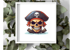 Skull &amp; Crossbones Clipart Bundle| Pirate Transparent PNG Product Image 4