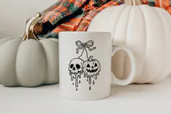 Melting Skull & Pumpkin Halloween Clipart | PNG EPS SVG Product Image 3