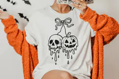 Melting Skull & Pumpkin Halloween Clipart | PNG EPS SVG Product Image 2