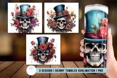 Halloween Skull Tumbler Sublimation PNG Product Image 1