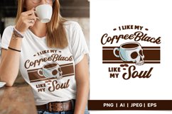 I Like My Coffee Black Like My Soul, Skull Mug Sublimation Product Image 1
