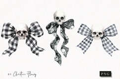Coquette Skull Bows Clipart | Halloween PNG Product Image 1