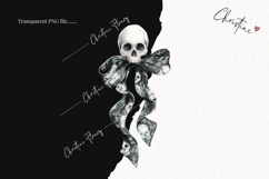 Coquette Skull Bows Clipart | Halloween PNG Product Image 2