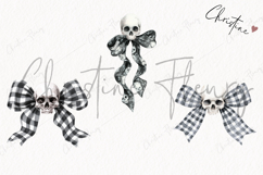 Coquette Skull Bows Clipart | Halloween PNG Product Image 3