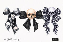 Coquette Skull Bows Clipart | Halloween PNG Product Image 1
