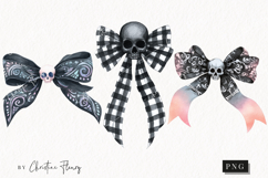 Coquette Skull Bows Clipart | Halloween PNG Product Image 1