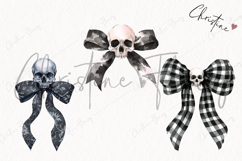 Coquette Skull Bows Clipart | Halloween PNG Product Image 3