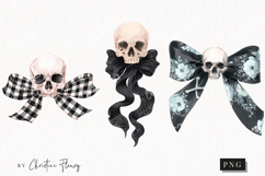 Coquette Skull Bows Clipart | Halloween PNG Product Image 1