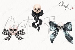 Coquette Skull Bows Clipart | Halloween PNG Product Image 3