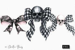 Coquette Skull Bows Clipart | Halloween PNG Product Image 1