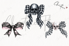 Coquette Skull Bows Clipart | Halloween PNG Product Image 3