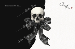 Coquette Skull Bows Clipart | Halloween PNG Product Image 2