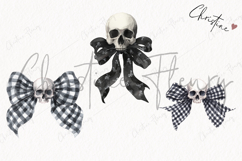 Coquette Skull Bows Clipart | Halloween PNG Product Image 3