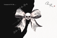 Coquette Skull Bows Clipart | Halloween PNG Product Image 2