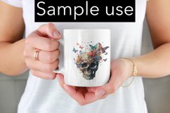 Skull &amp; Butterflies Color Drip - Sublimation - Digital Product Image 4