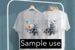 Skull &amp; Butterflies Color Drip - Sublimation - Digital Product Image 3