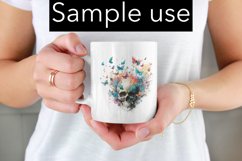 Skull &amp; Butterflies Color Drip - Sublimation - Digital Product Image 4