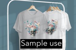 Skull &amp; Butterflies Color Drip - Sublimation - Digital Product Image 3