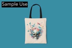 Skull &amp; Butterflies Color Drip - Sublimation - Digital Product Image 2