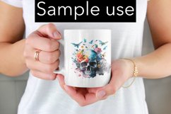 Skull &amp; Butterflies Color Drip - Sublimation - Digital Product Image 4