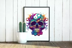 Kawai vivid color skull SVG, colorful skull clipart Product Image 4