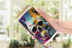 Skull Colorful Splash Glass Can Wraps Product Image 2