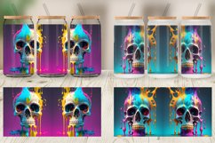 Skull Colorful Splash Glass Can Wraps Product Image 3