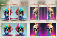 Skull Colorful Splash Glass Can Wraps Product Image 4