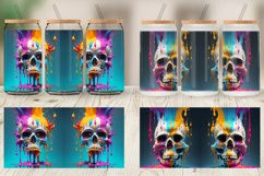 Skull Colorful Splash Glass Can Wraps Product Image 5