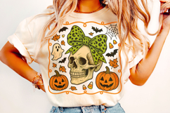 Halloween Skeleton PNG, Halloween Skull PNG, Coquette Bow Product Image 2