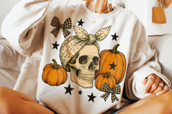 Halloween Skeleton PNG, Halloween Skull PNG, Coquette Bow Product Image 3