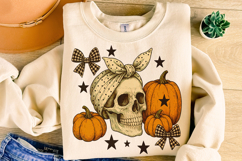 Halloween Skeleton PNG, Halloween Skull PNG, Coquette Bow Product Image 4
